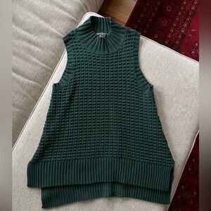French Connection Dark Green Sleeveless Turtleneck Sweater